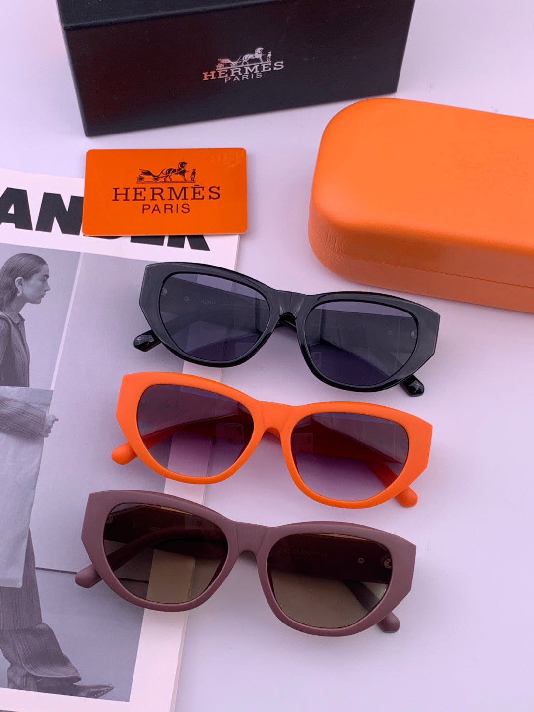 Hermès H37005 Square Black Lens Sunglasses for Men & Women - 399443 - detail image 6
