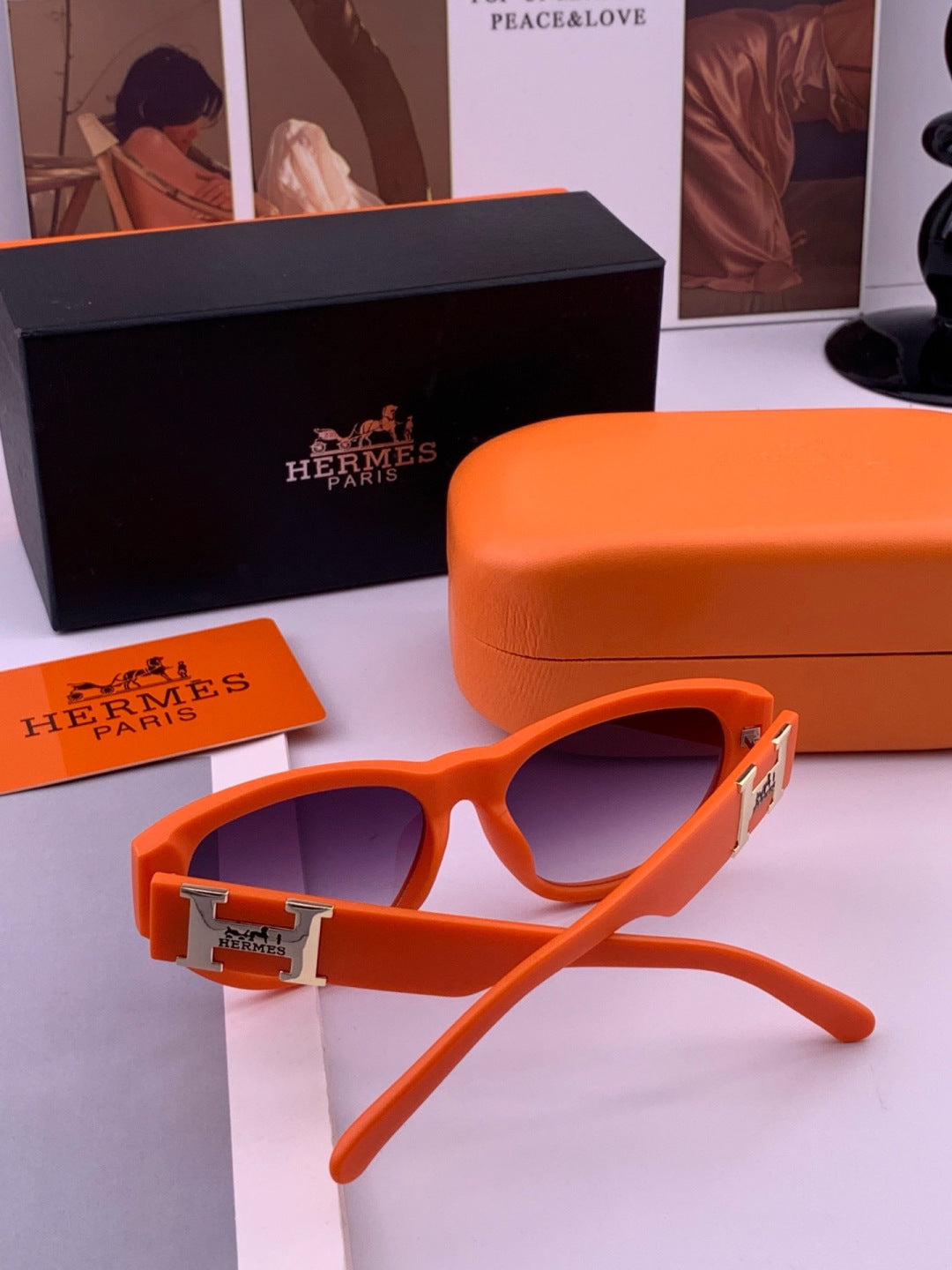 Hermès H37005 Square Red Lens Sunglasses for Men & Women - 399444 - detail image 7