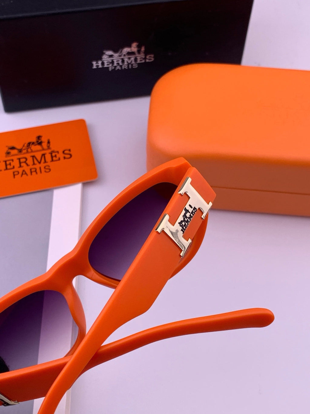 Hermès H37005 Square Red Lens Sunglasses for Men & Women - 399444 - detail image 6