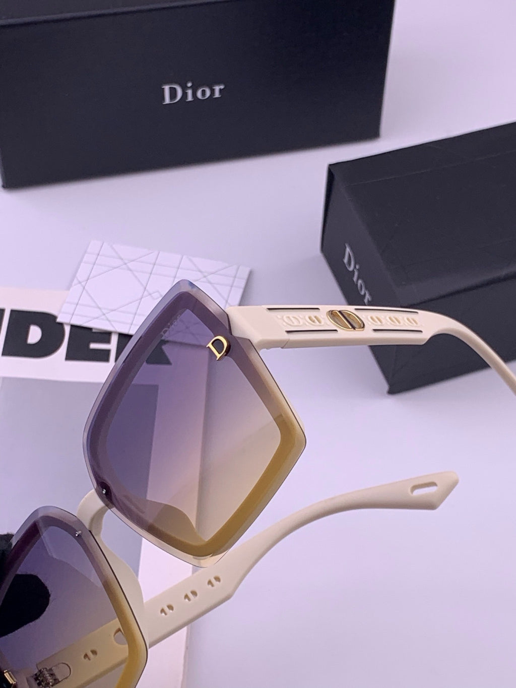 Dior CD2590 Polarized Square Red Lens Sunglasses for Women - 398755 - detail image 3