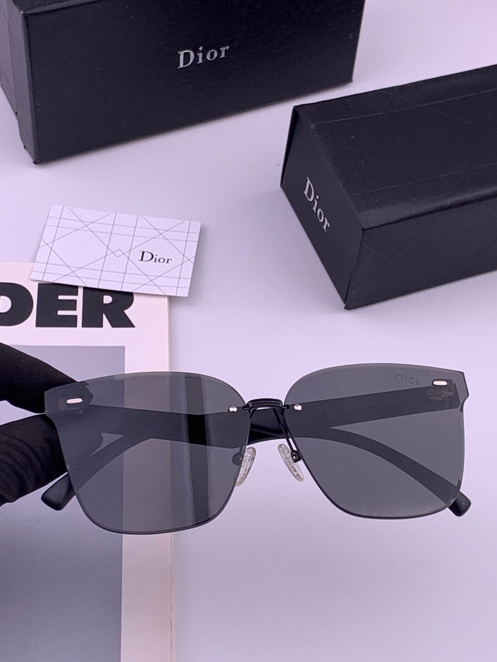 Dior CD5151 Acetate Fashion Black Lens Sunglasses for Men & Women - 398750