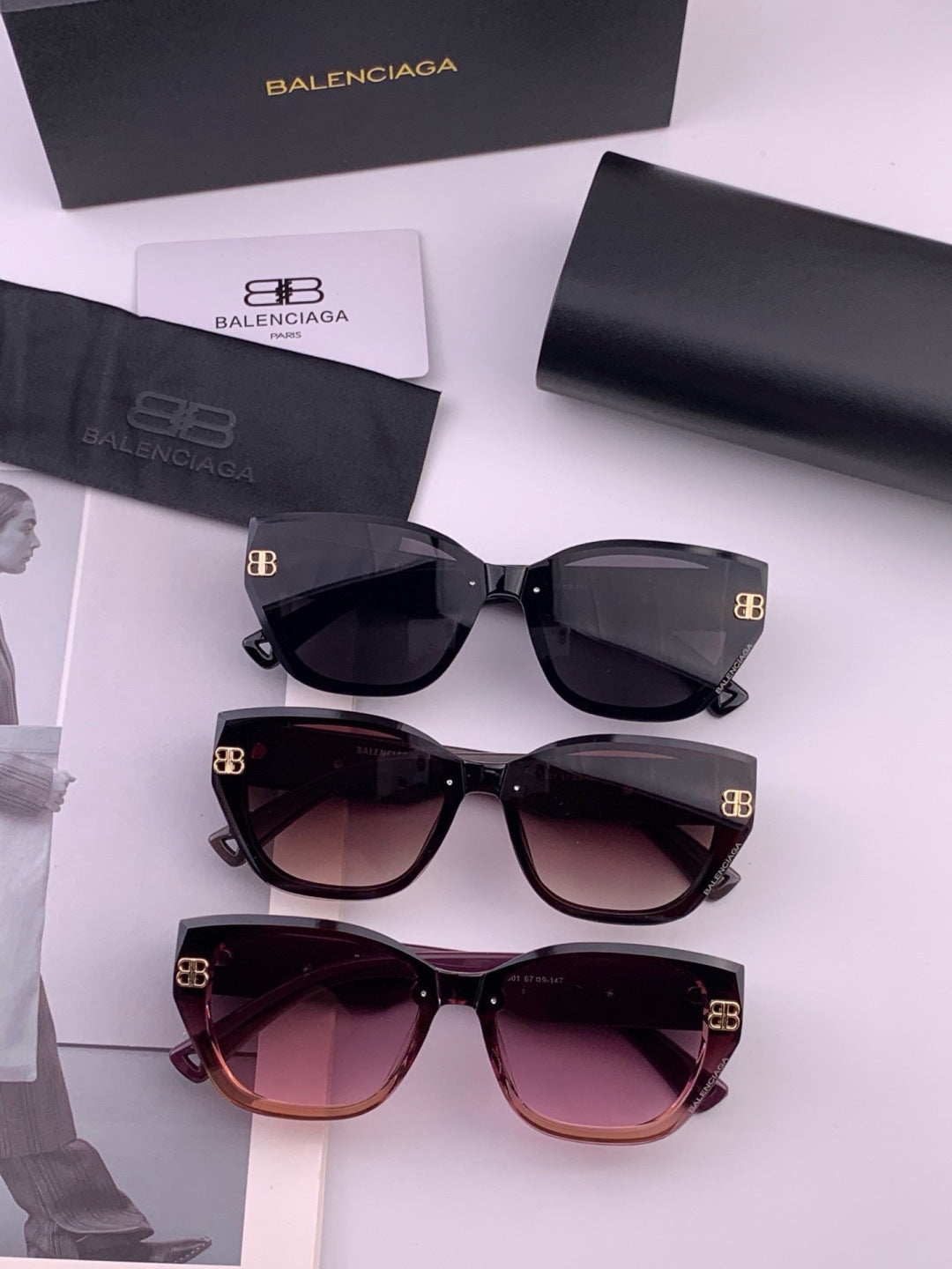 Balenciaga BL1350 Metal Fashion Black Lens Sunglasses for Men & Women - 399147 - detail image 4