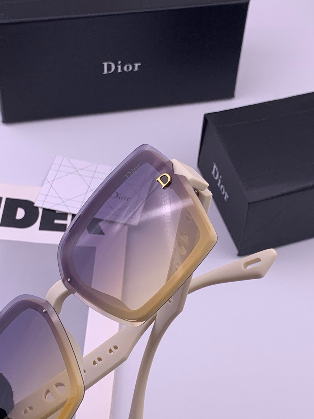 Dior CD2590 Polarized Square Red Lens Sunglasses for Women - 415470 - detail image 4
