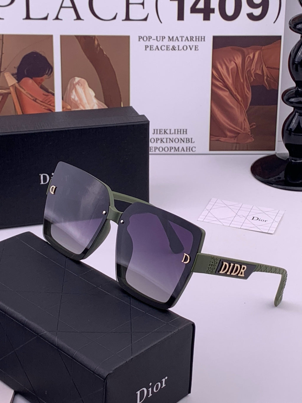 Dior CD2590 Polarized Square Black Lens Sunglasses for Women - 415522 - detail image 2