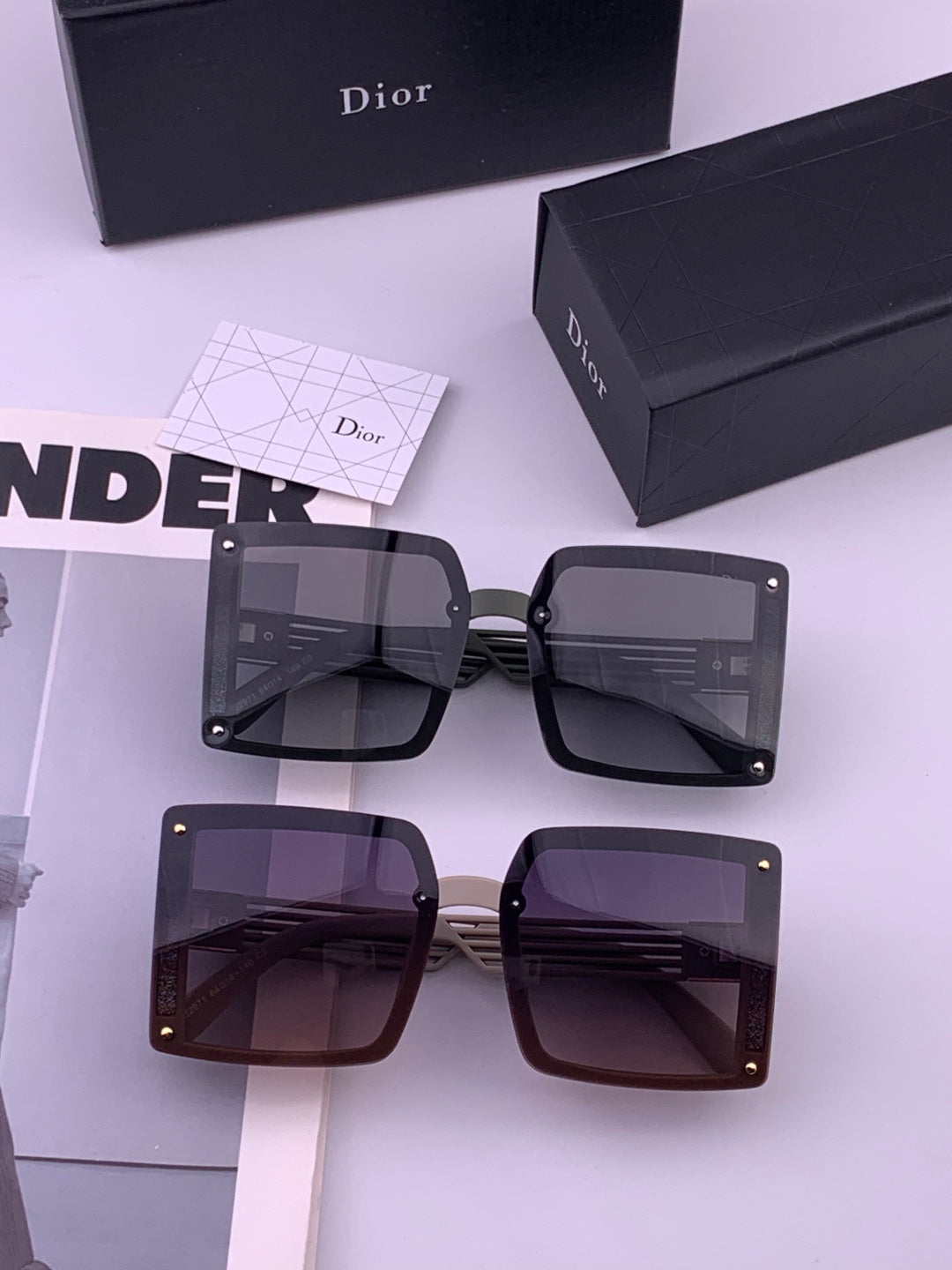 Dior D1297 Polarized Square Gold Lens Sunglasses for Men & Women - 415527 - detail image 7