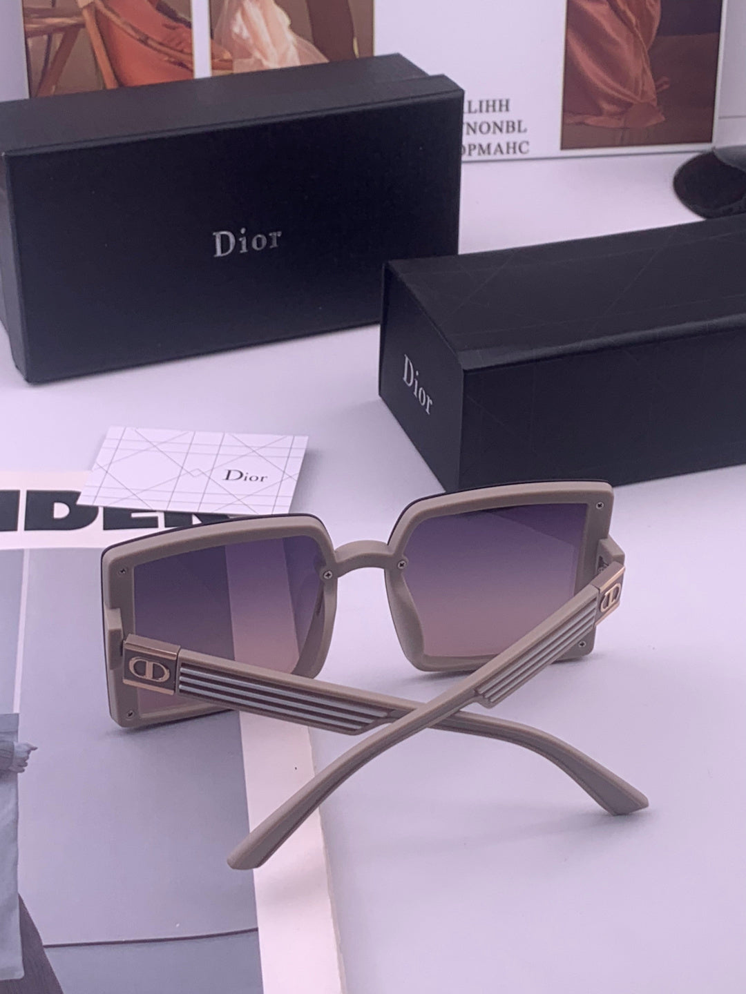 Dior D1297 Polarized Square Gold Lens Sunglasses for Men & Women - 415527 - detail image 6