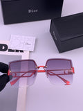 Dior D9681 Square Gold Lens Sunglasses for Men & Women - 415528