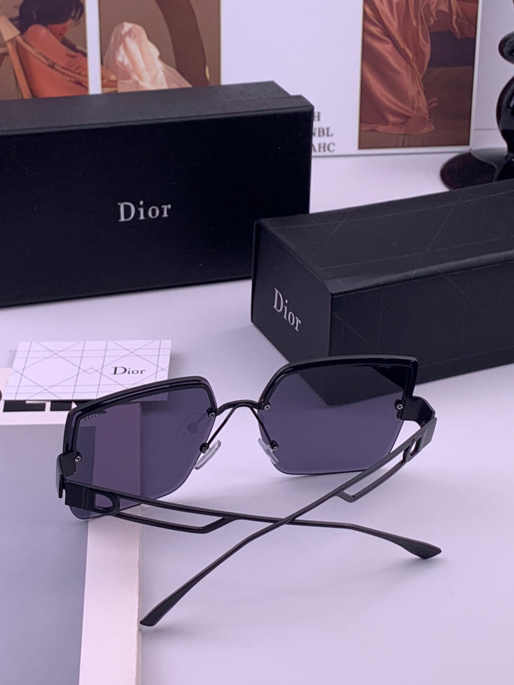 Dior D9681 Square Gold Lens Sunglasses for Men & Women - 415529 - detail image 6
