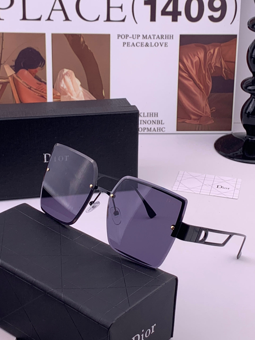 Dior D9681 Square Gold Lens Sunglasses for Men & Women - 415529 - detail image 3
