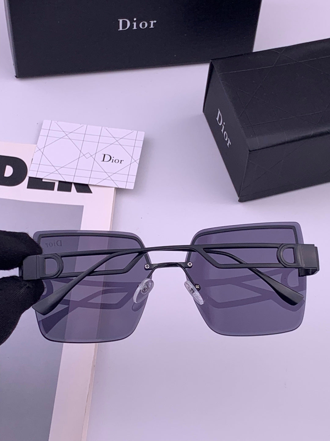 Dior D9681 Square Gold Lens Sunglasses for Men & Women - 415529 - detail image 2