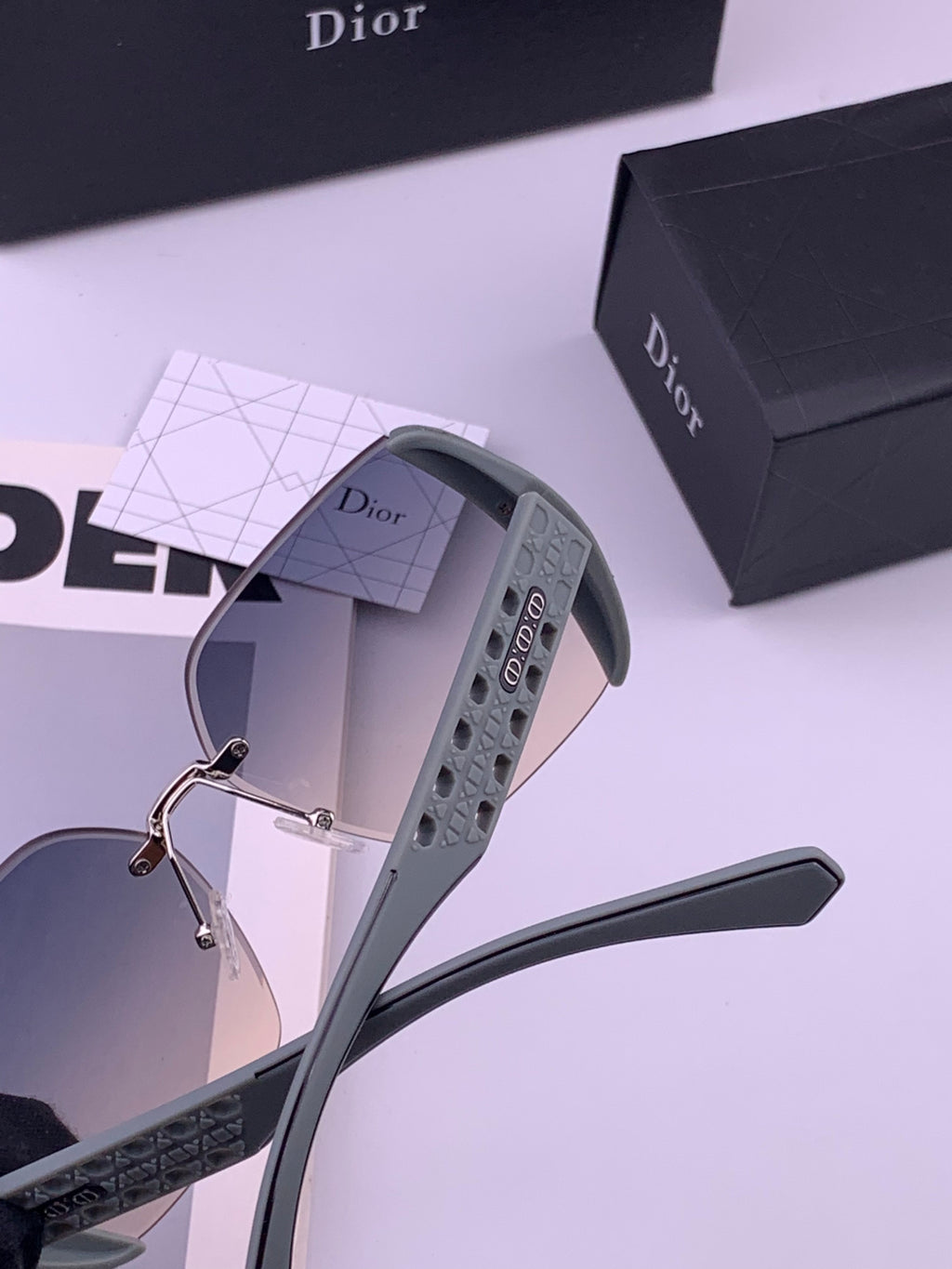 Dior CD5296 Square Gold Lens Sunglasses for Women - 415513 - detail image 4