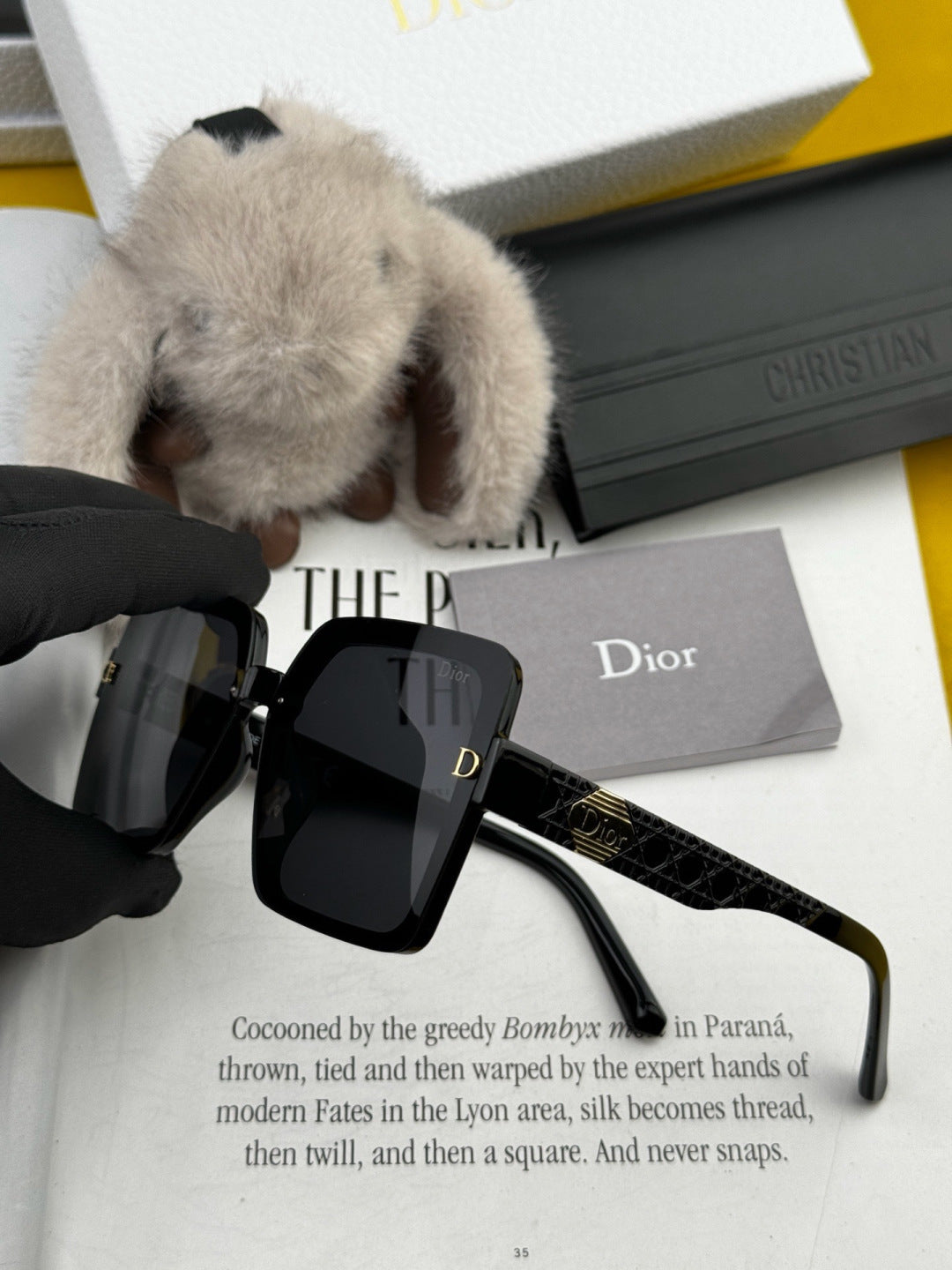 Dior CD6251 Polarized Square Black Lens Sunglasses for Women - 415507 - detail image 5