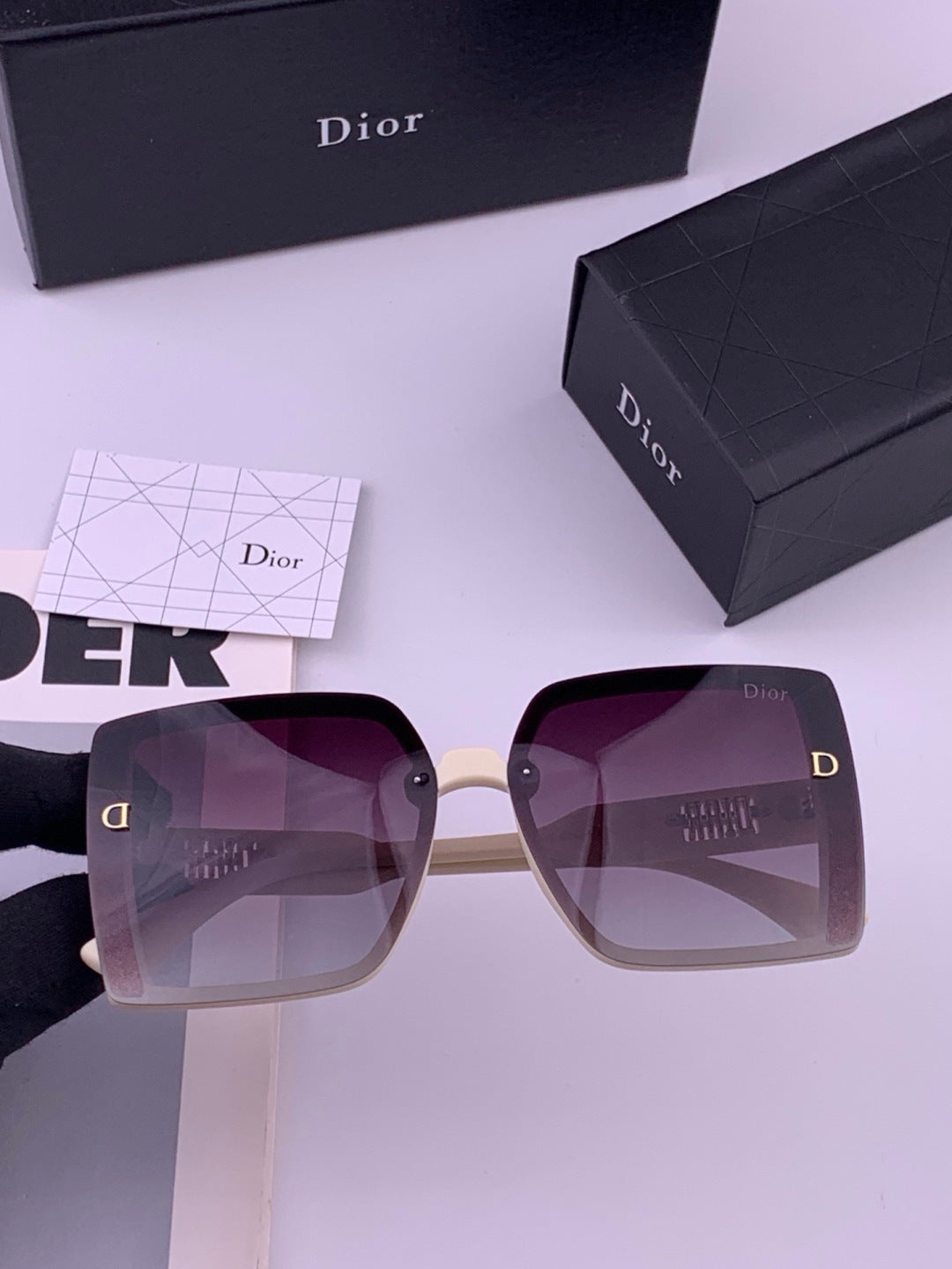 Dior D5290 Polarized Square Black Lens Sunglasses for Men & Women - 415508