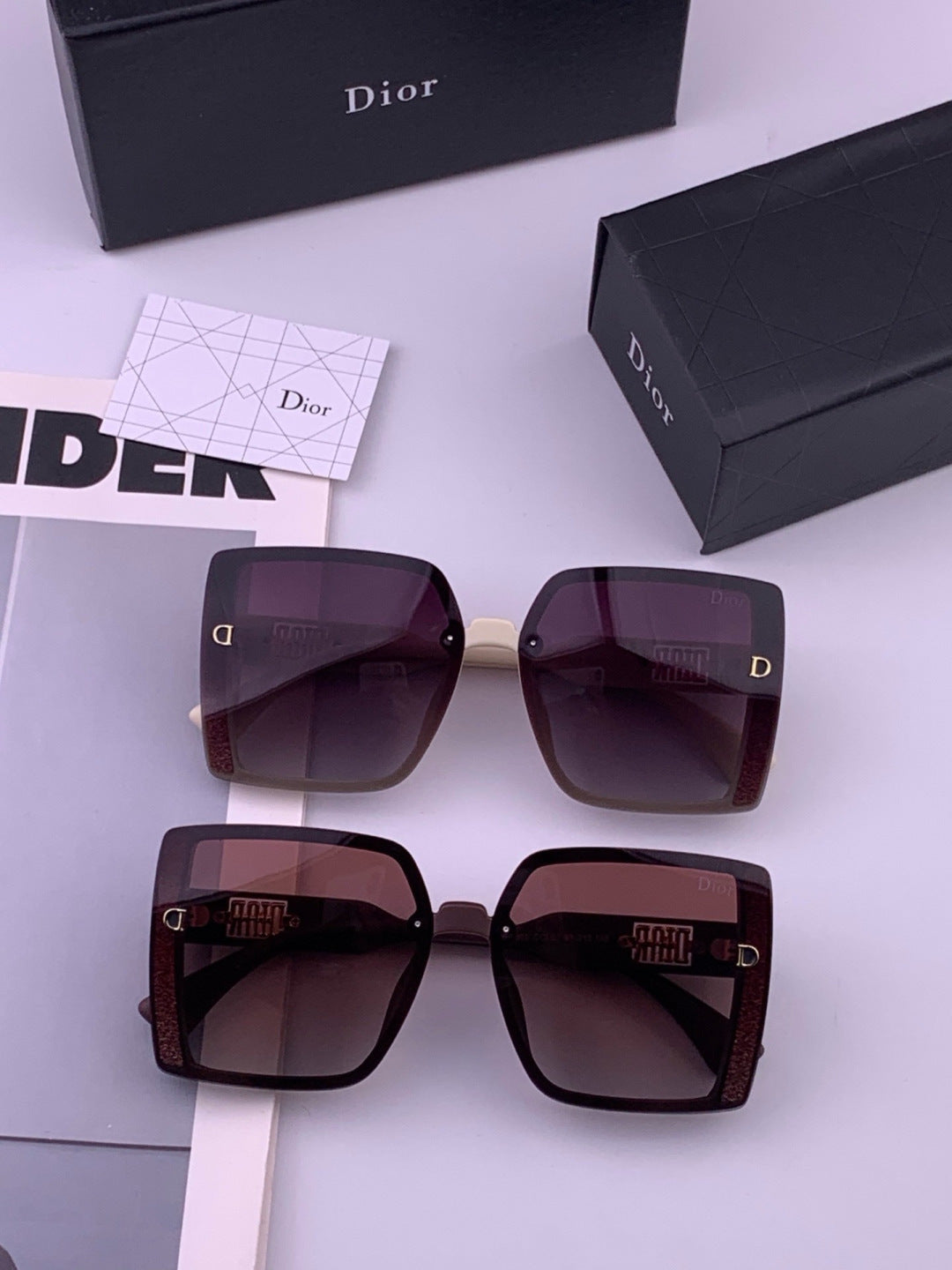 Dior D5290 Polarized Square Black Lens Sunglasses for Men & Women - 415508 - detail image 8