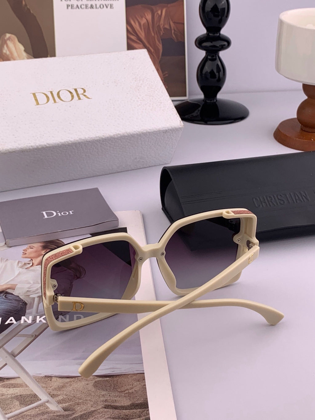 Dior CD4971 Polarized Square Gold Lens Sunglasses for Women - 415505 - detail image 5