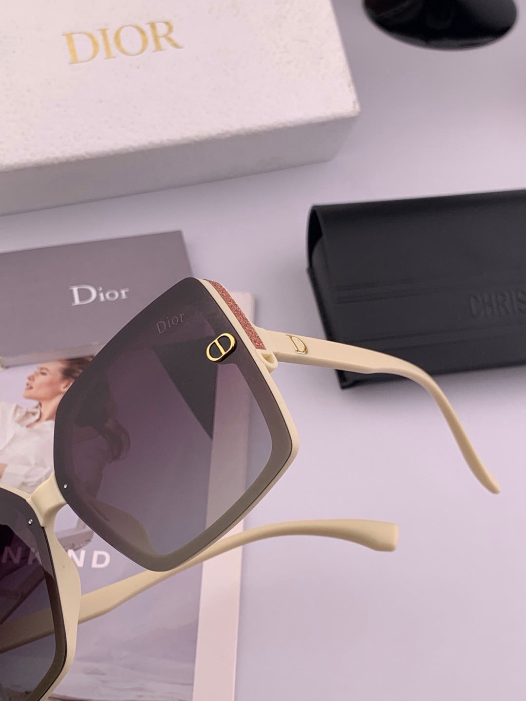 Dior CD4971 Polarized Square Gold Lens Sunglasses for Women - 415505 - detail image 2