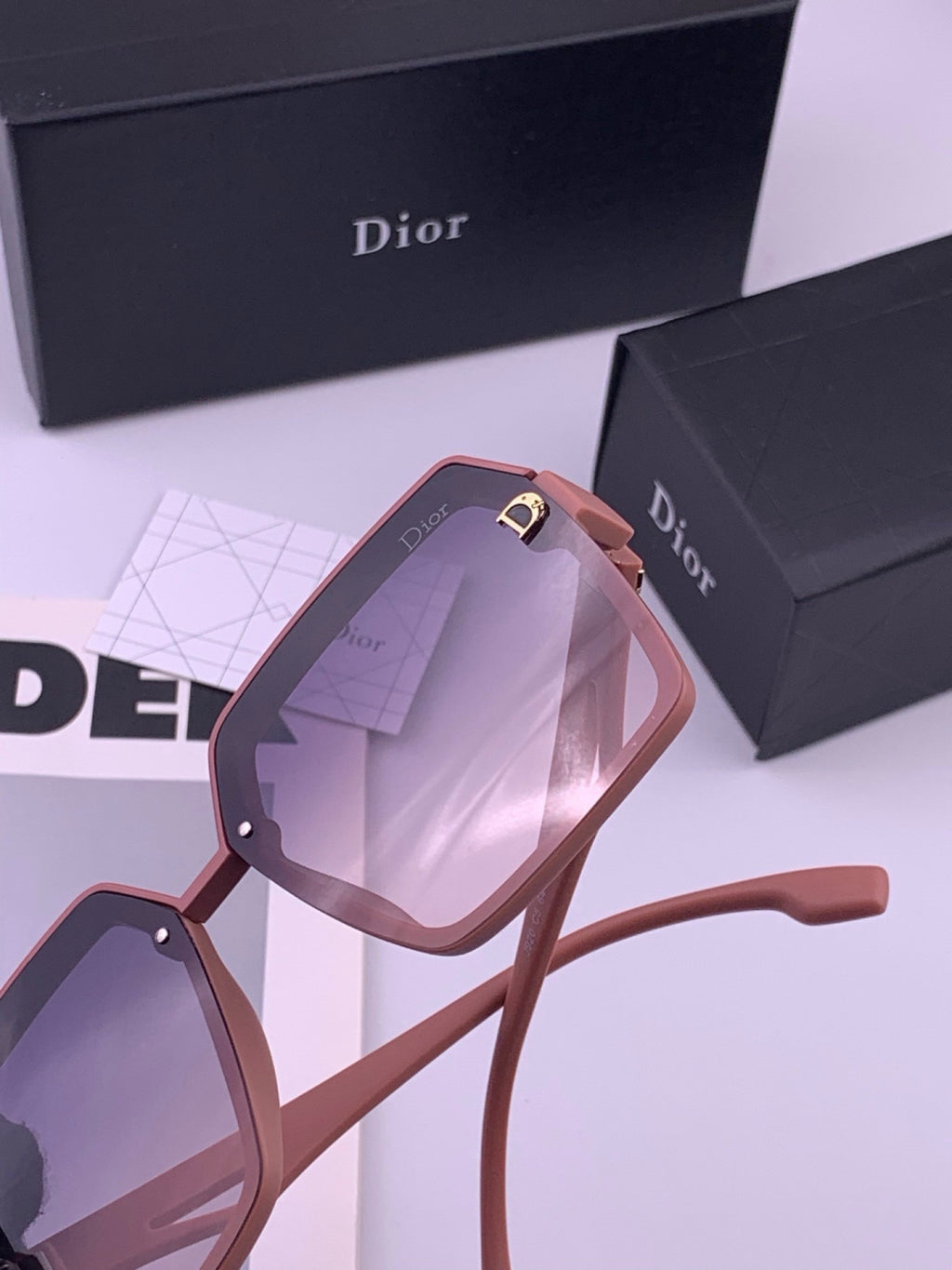 Dior CD092 Polarized Square Red Lens Sunglasses for Women - 415391 - detail image 3