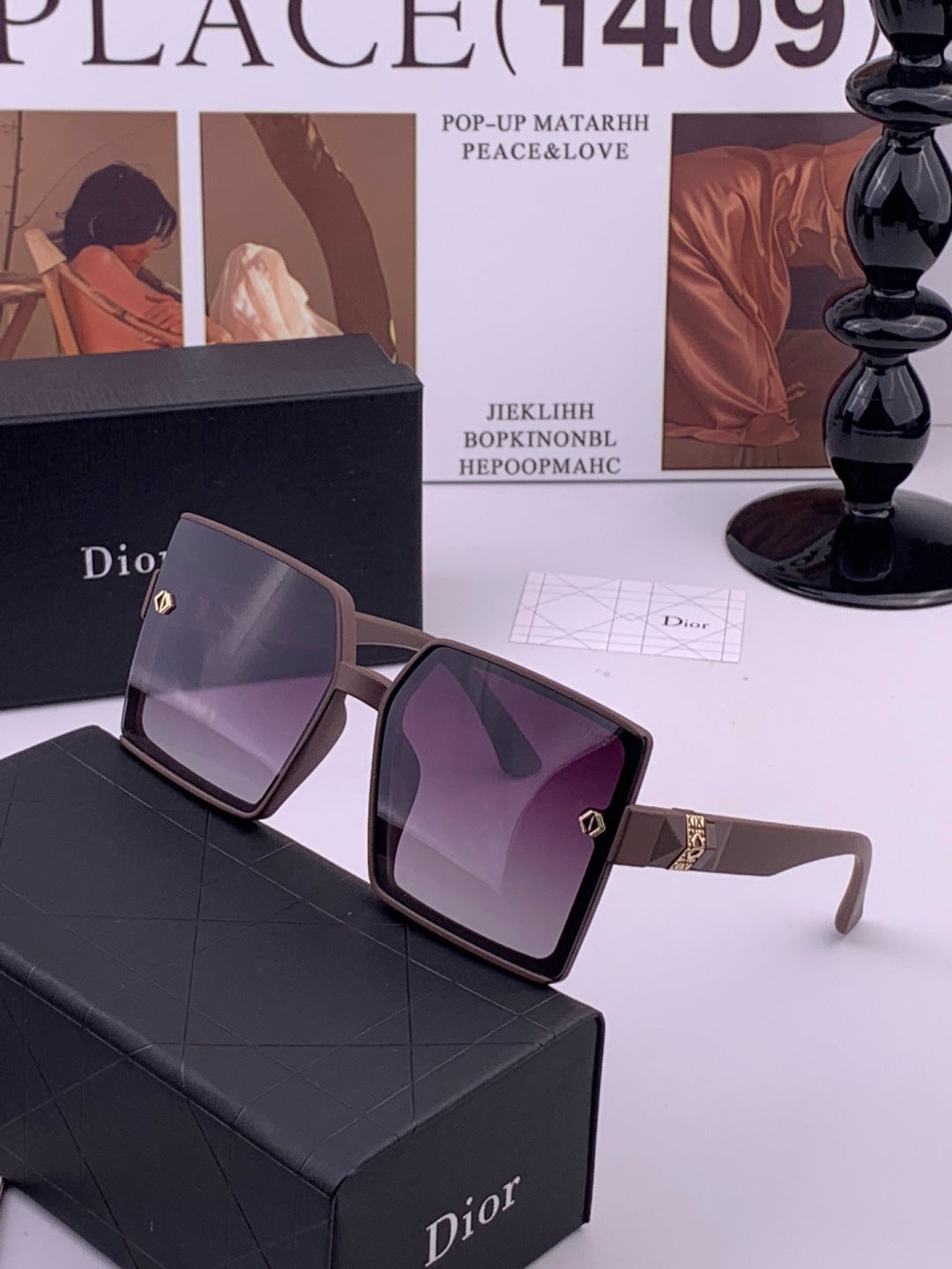 Dior CD9781 Polarized Square Black Lens Sunglasses for Women - 415392 - detail image 2