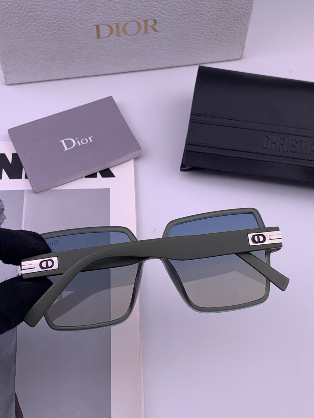 Dior CD4780 Polarized Square Blue Lens Sunglasses for Women - 415382 - detail image 5