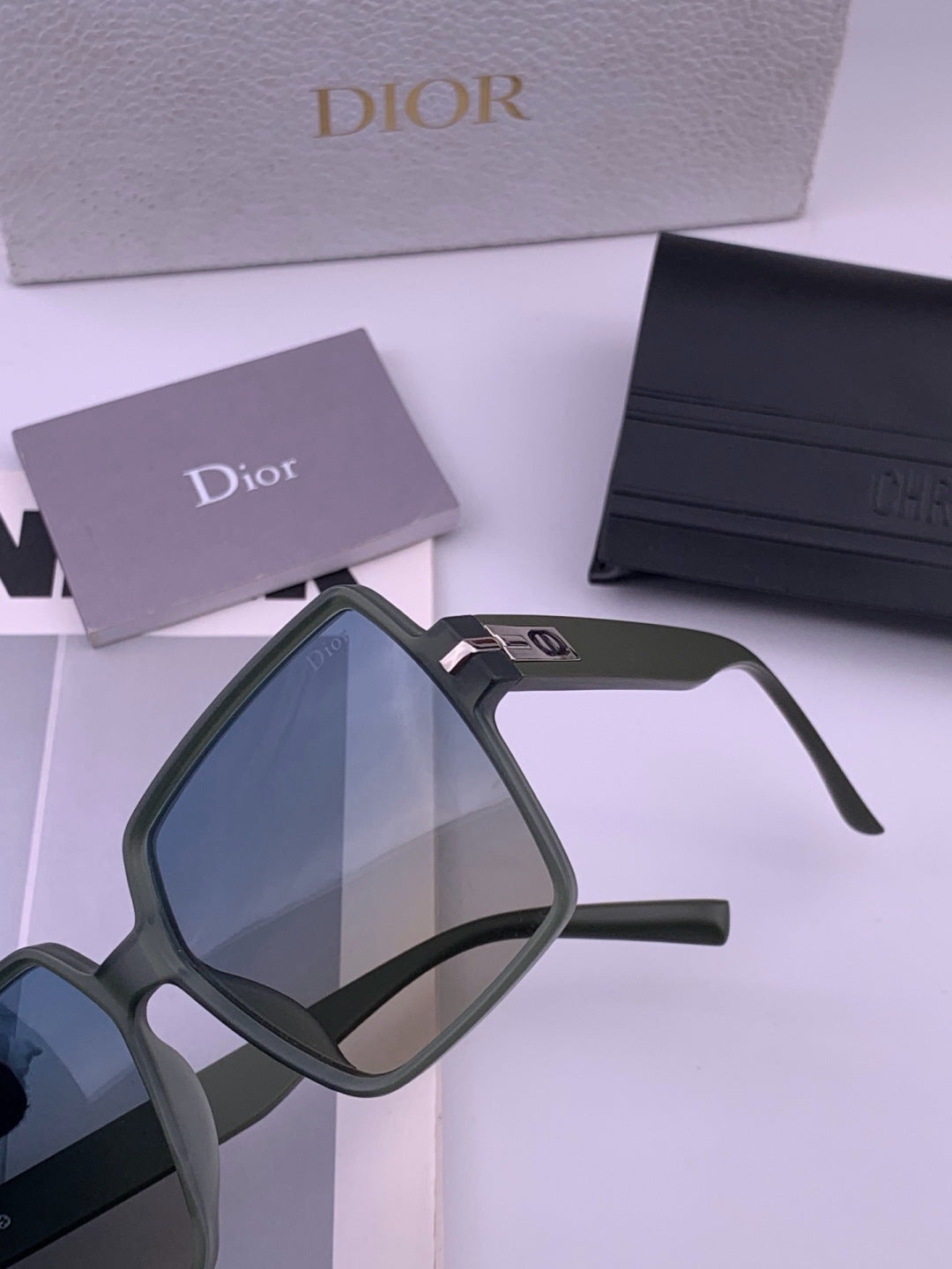 Dior CD4780 Polarized Square Blue Lens Sunglasses for Women - 415382 - detail image 2