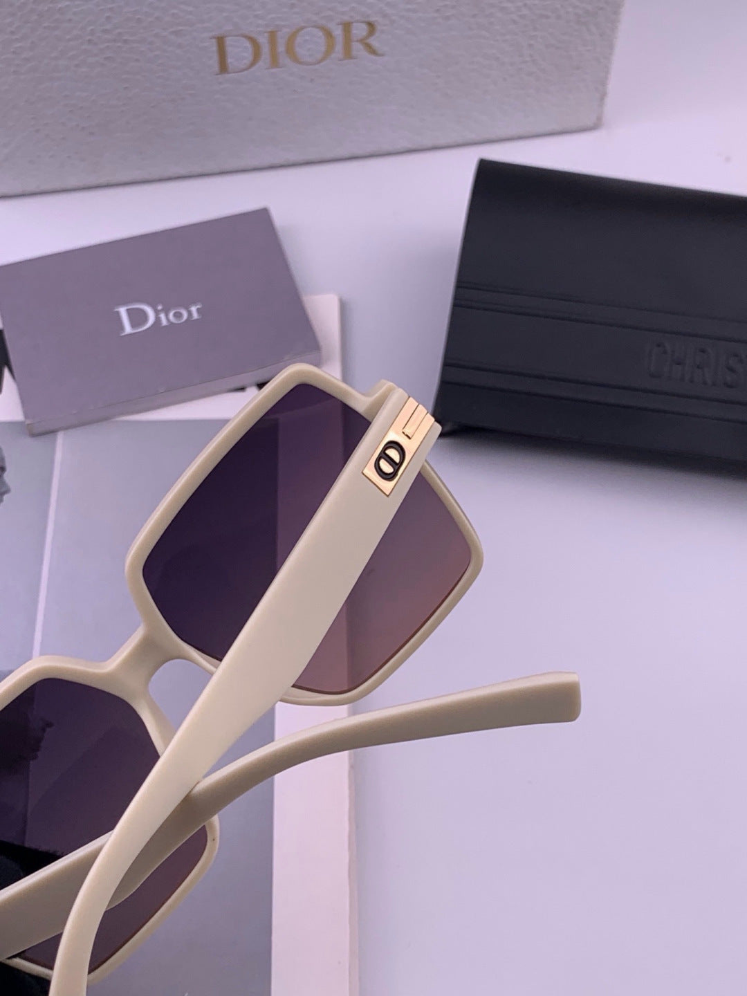 Dior CD4780 Polarized Square Black Lens Sunglasses for Women - 415383 - detail image 3
