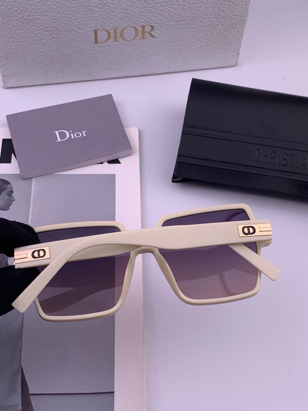 Dior CD4780 Polarized Square Black Lens Sunglasses for Women - 415383 - detail image 4