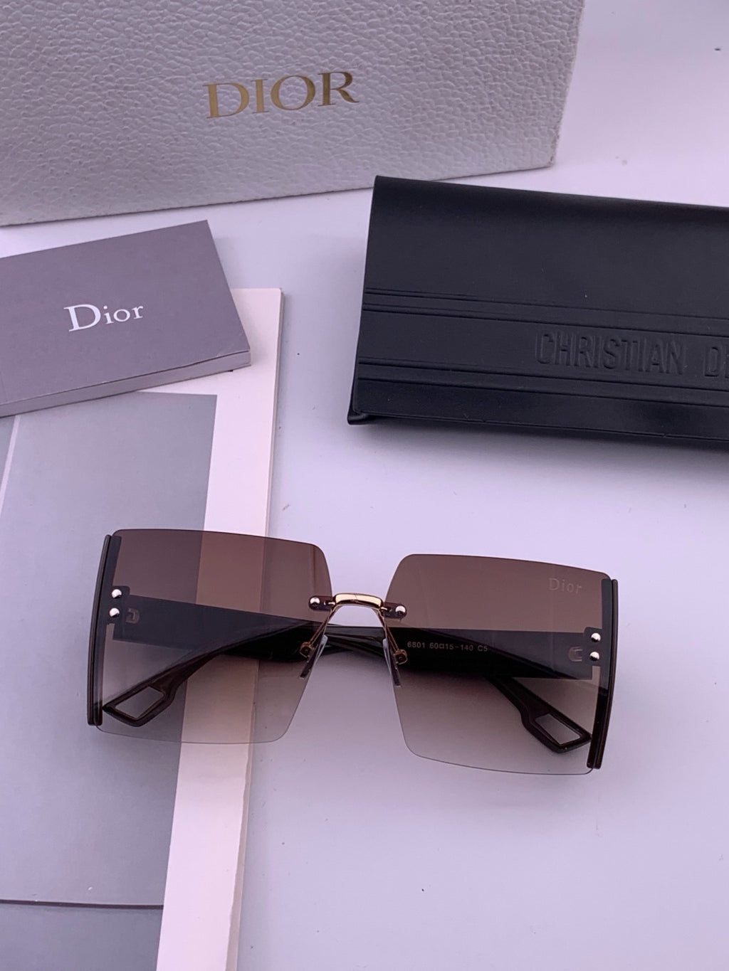 Dior CD2233 Lightweight Metal Rimless Gold Lens Sunglasses for Women - 415384 - detail image 7