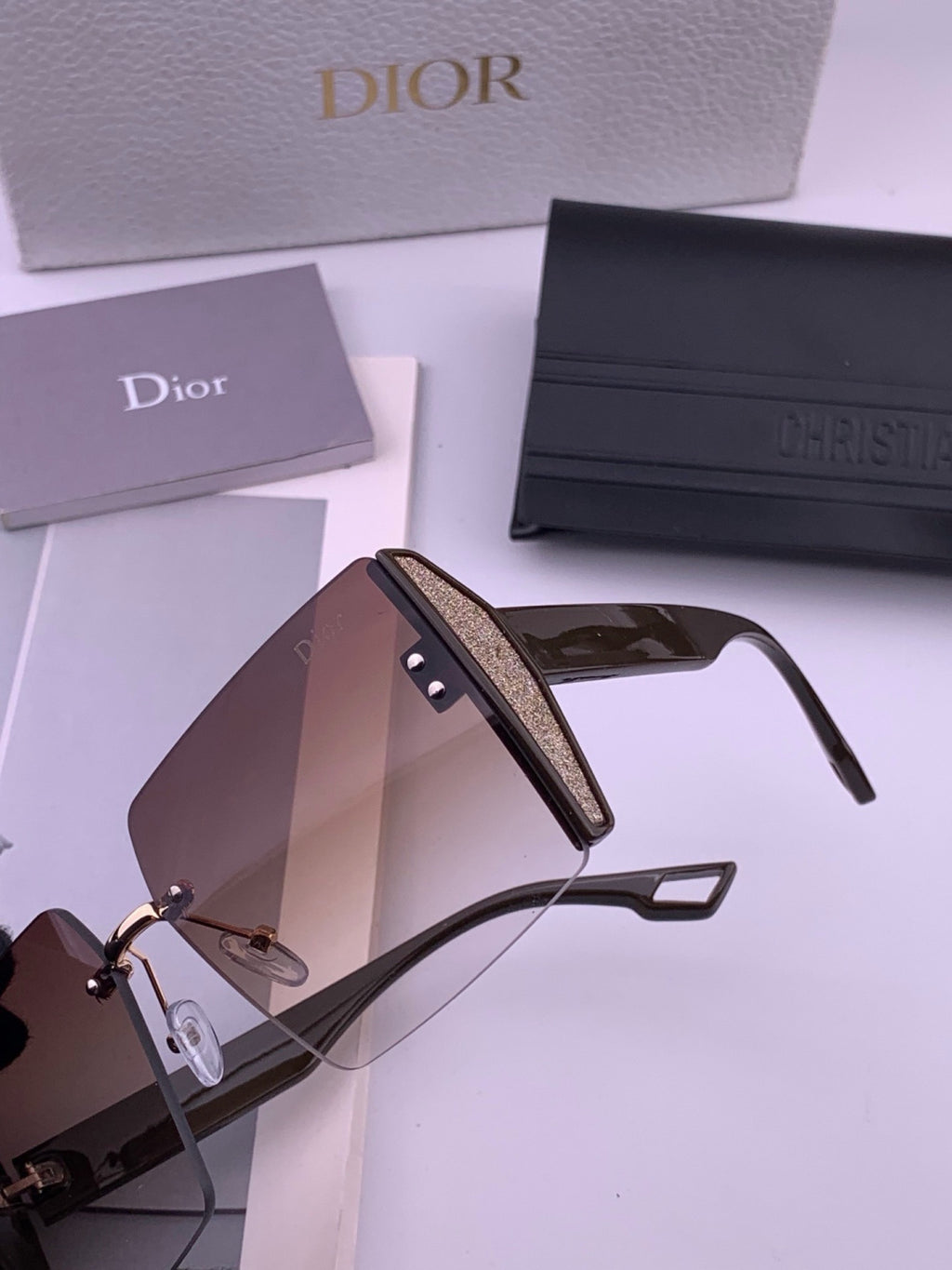 Dior CD2233 Lightweight Metal Rimless Gold Lens Sunglasses for Women - 415384 - detail image 3