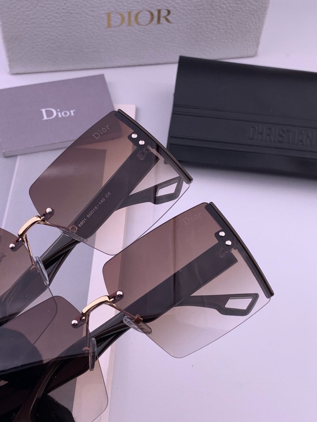 Dior CD2233 Lightweight Metal Rimless Gold Lens Sunglasses for Women - 415384 - detail image 6