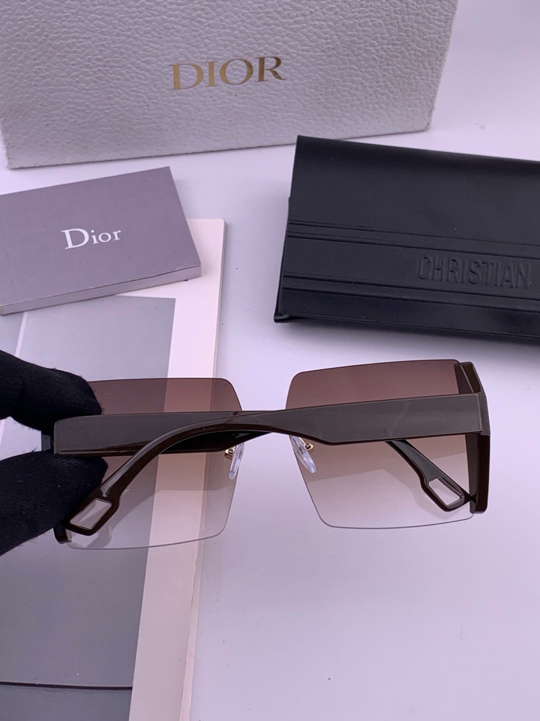 Dior CD2233 Lightweight Metal Rimless Gold Lens Sunglasses for Women - 415384 - detail image 4