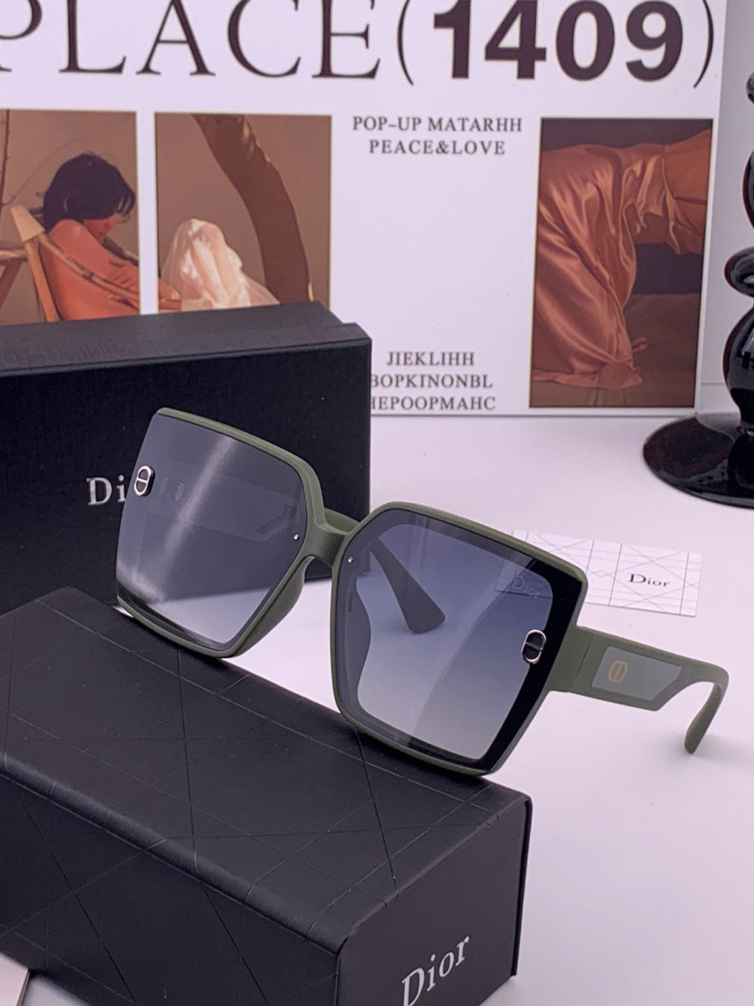 Dior CD3917 Polarized Square Gold Lens Sunglasses for Women - 415385 - detail image 2