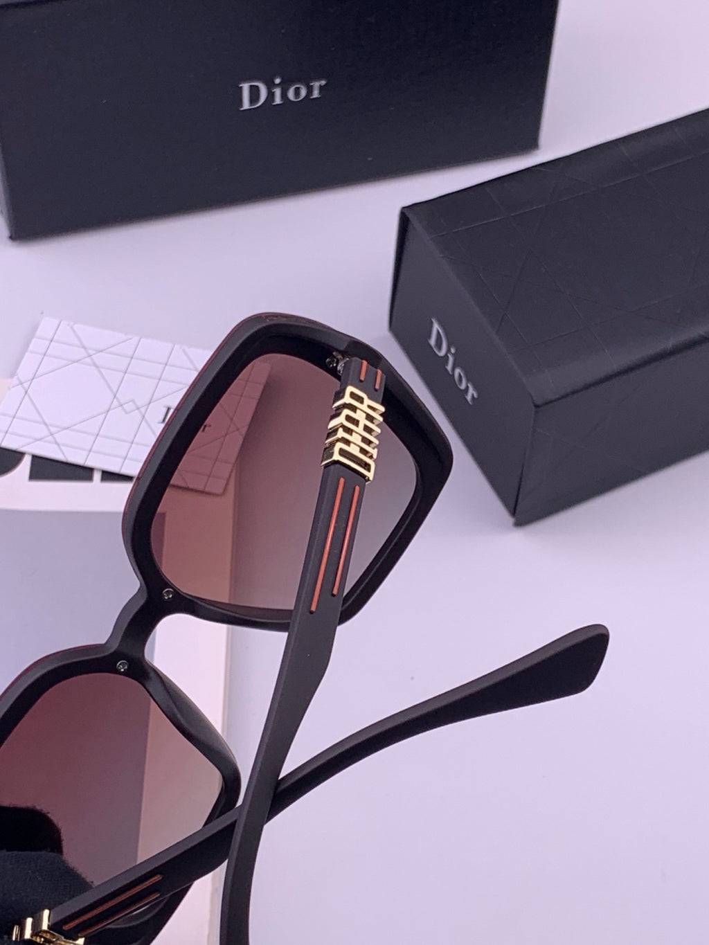 Dior CD3290 Polarized Square Gold Lens Sunglasses for Women - 415388 - detail image 4