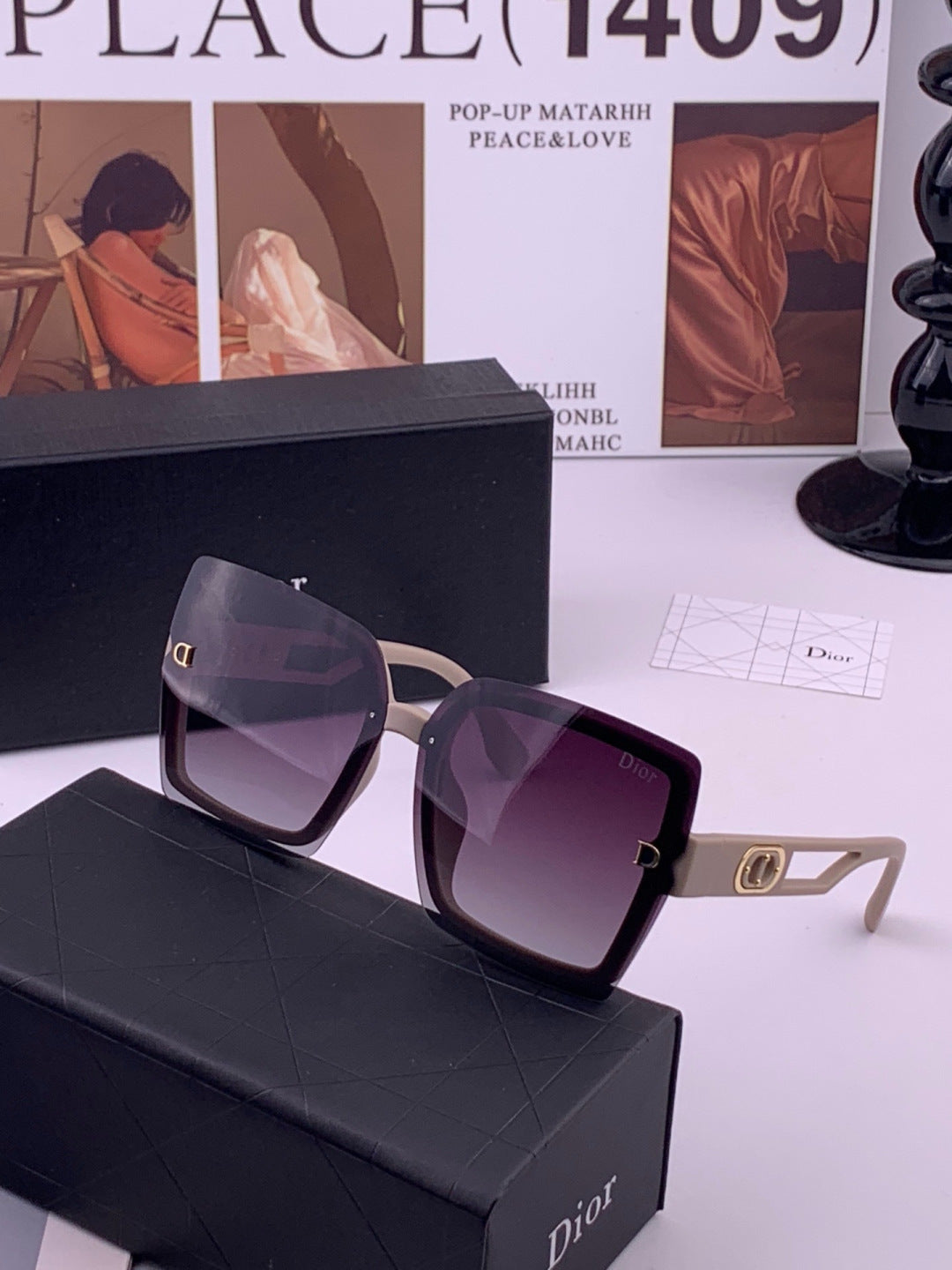 Dior D2292 Polarized Square Gold Lens Sunglasses for Men & Women - 415389 - detail image 2