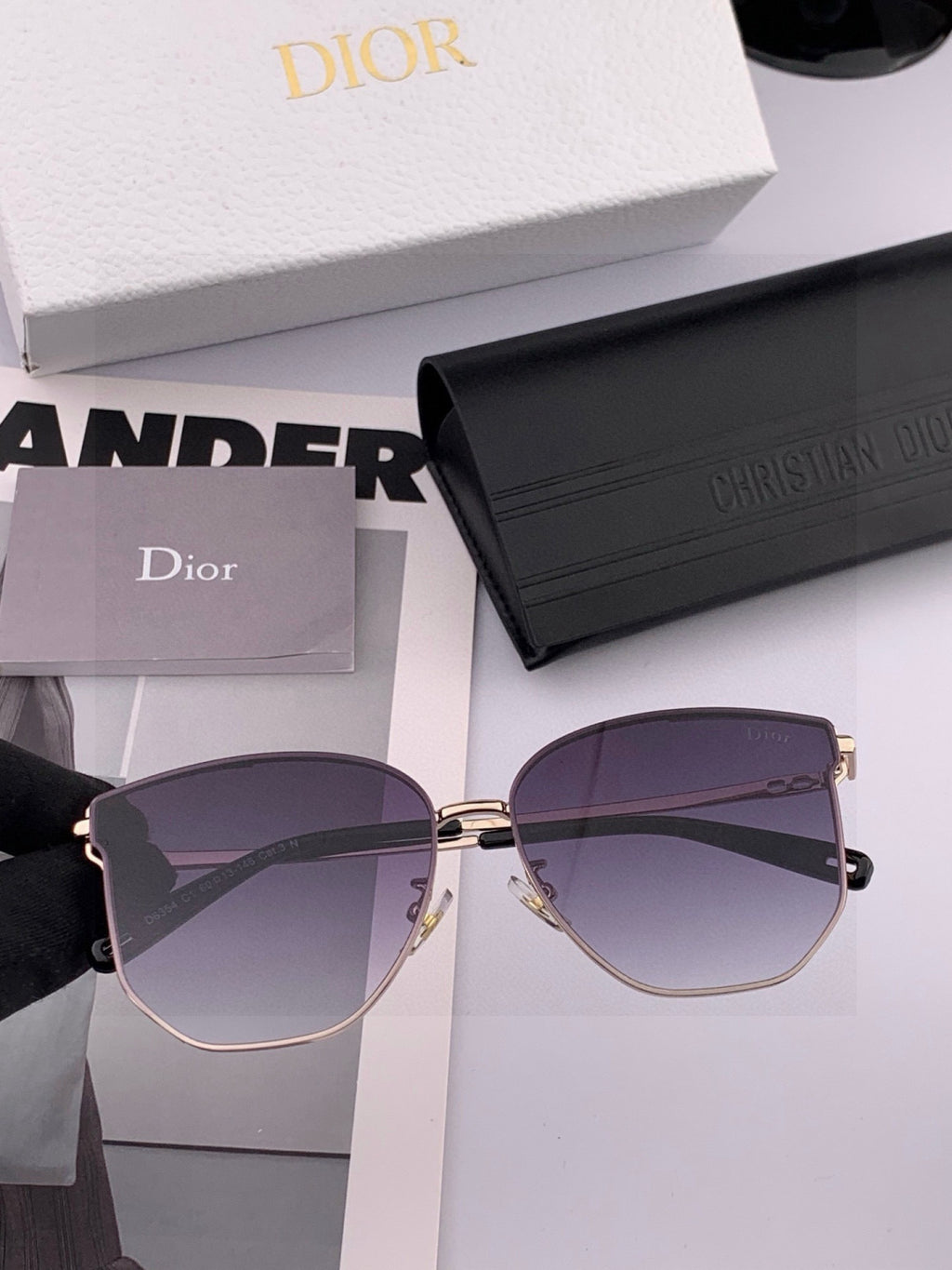 Dior CD4635 Polarized Rimless Gold Lens Sunglasses for Men & Women - 415379