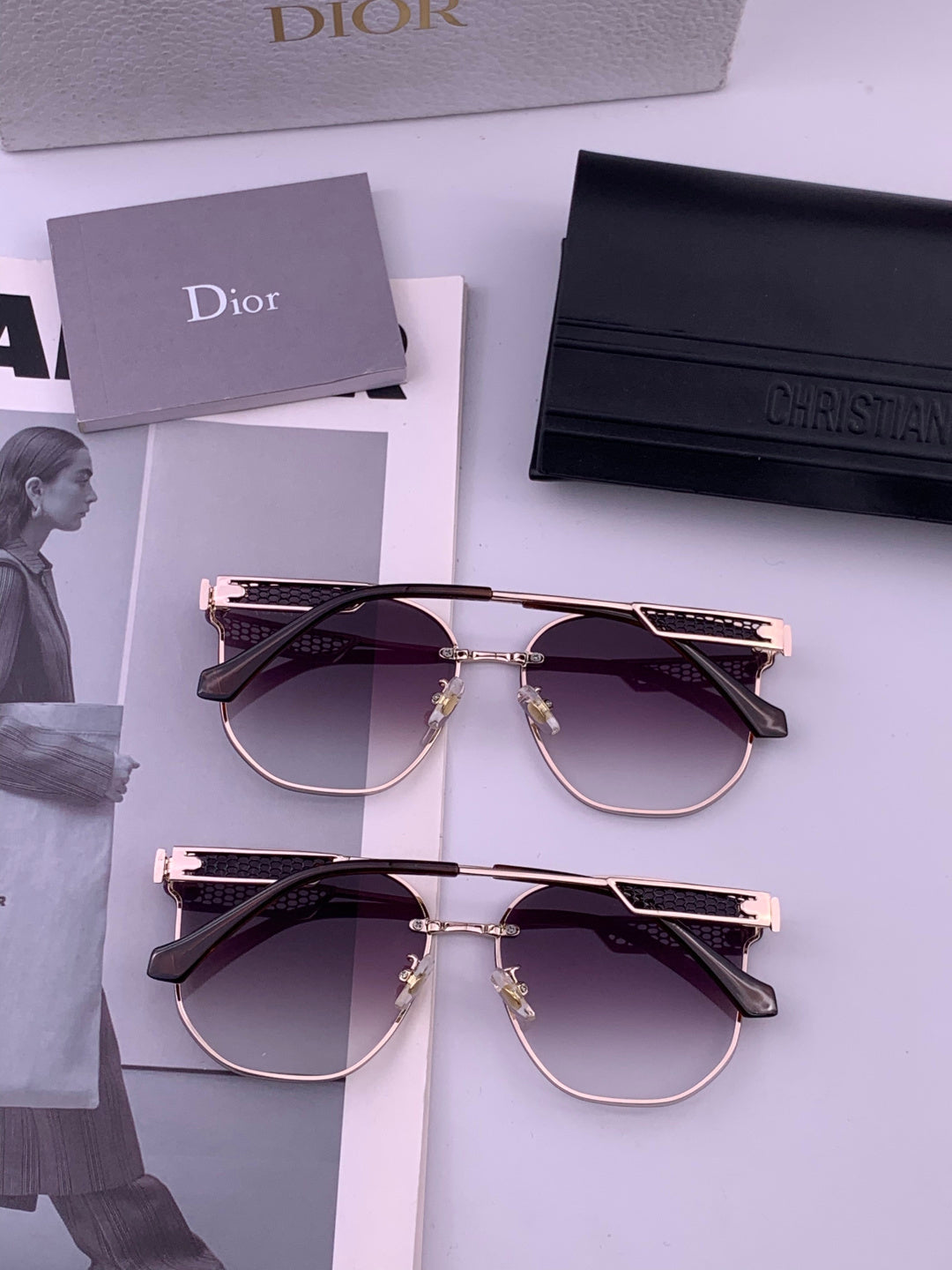 Dior CD8640 Polarized Rimless Brown Lens Sunglasses for Men & Women - 415380 - detail image 2