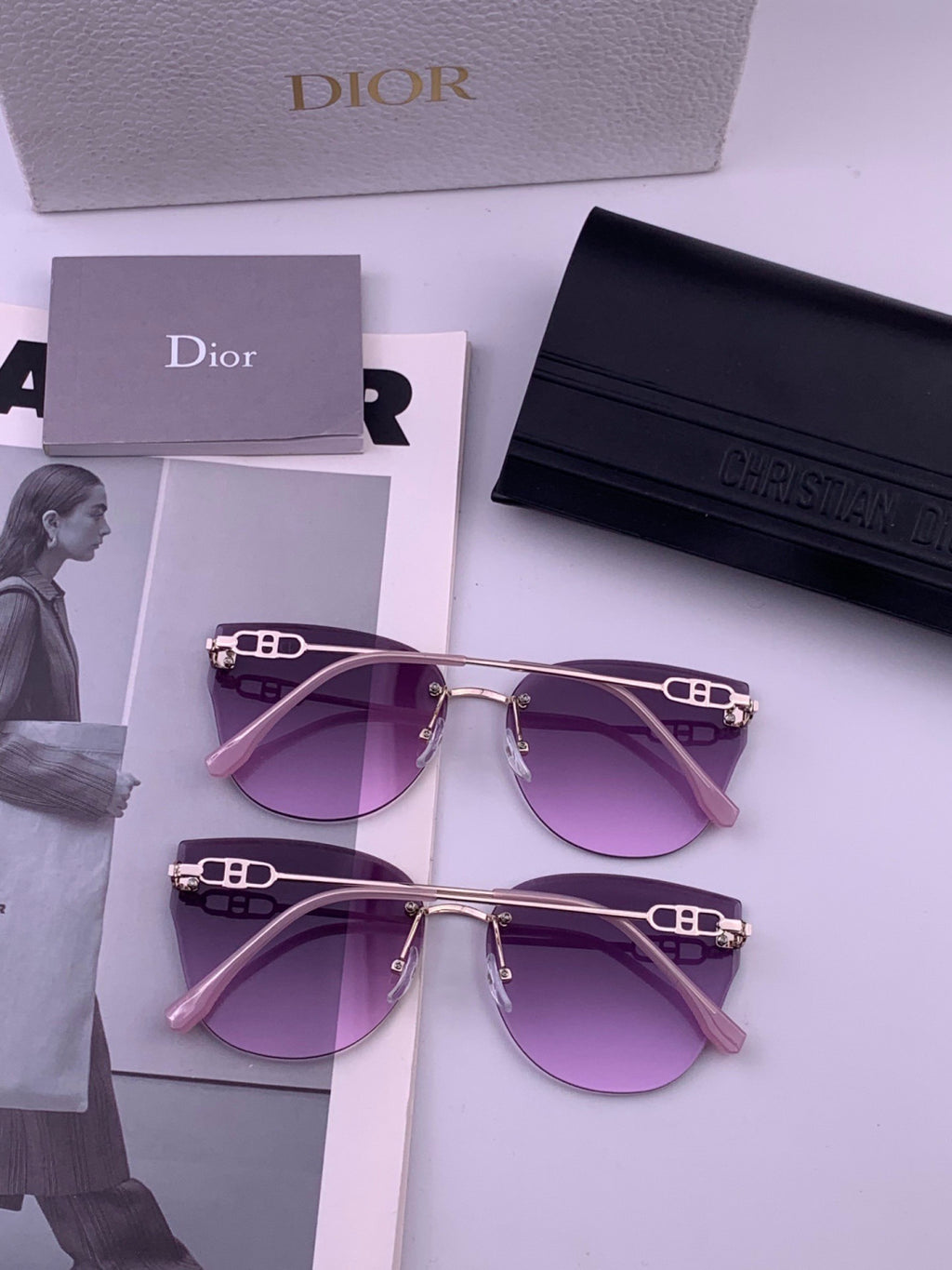 Dior CD3251 Lightweight Rimless Brown Lens Sunglasses for Women - 415439 - detail image 5
