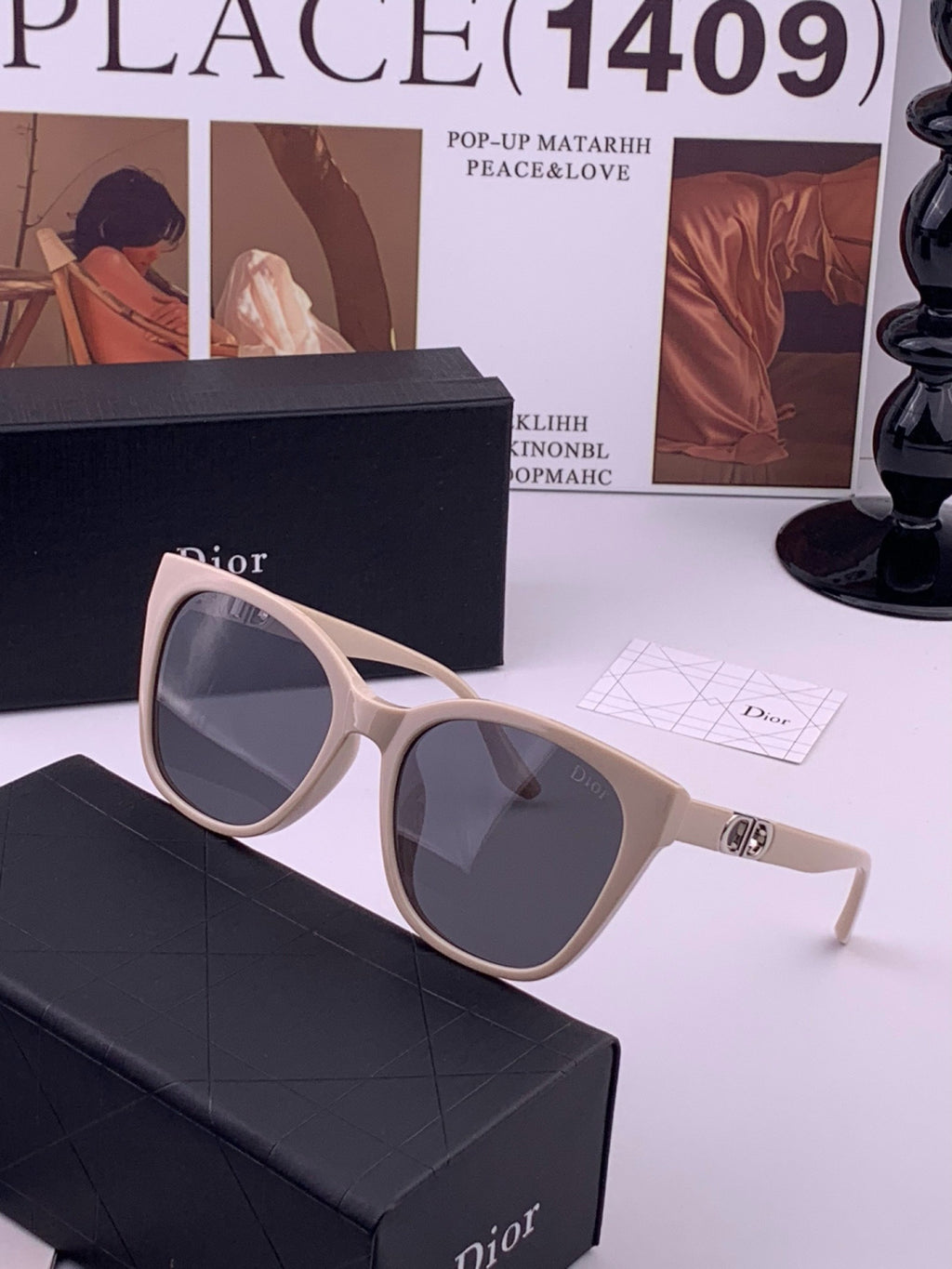 Dior CD67711 Polarized Square Gray Lens Sunglasses for Women - detail image 2
