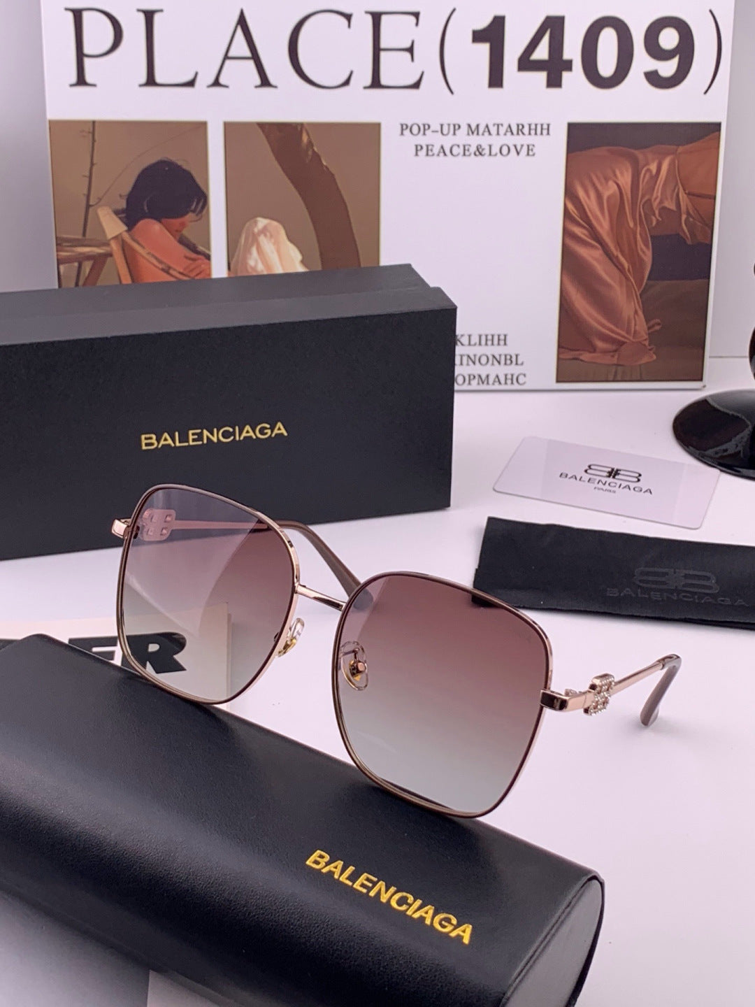 Balenciaga BL7192 Metal Fashion Black Lens Sunglasses for Men & Women - 416126 - detail image 2