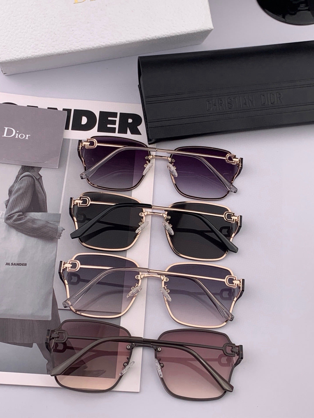 Dior CD95810 Lightweight Rimless Red Lens Sunglasses for Women - 415426 - detail image 5