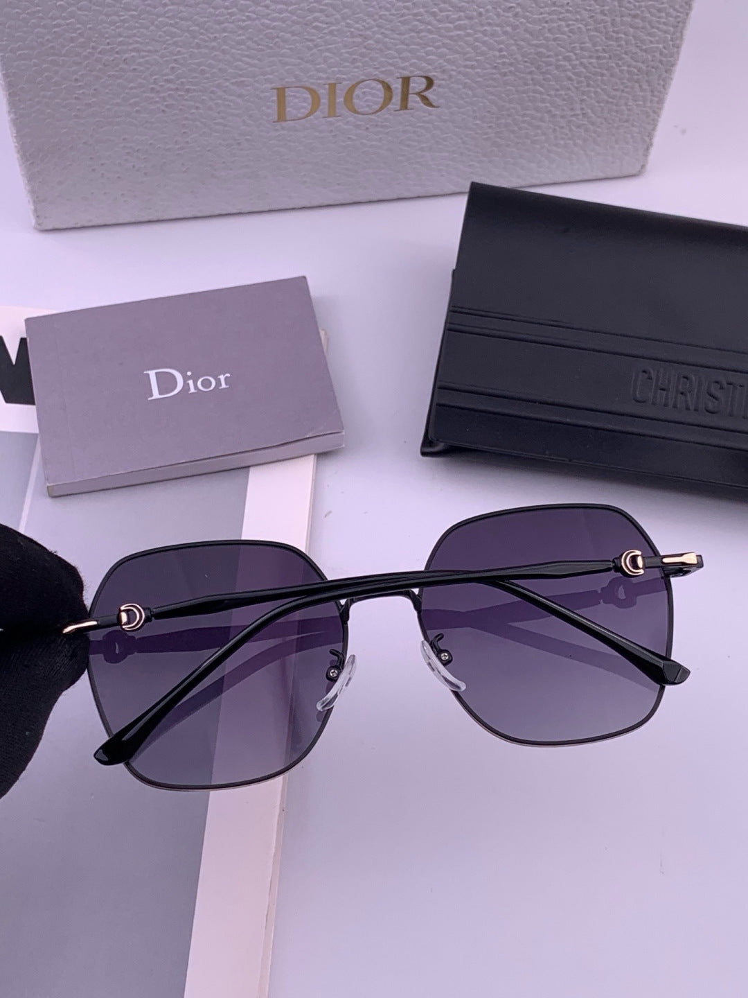 Dior CD7210 Square Gold Lens Sunglasses for Women - 415428 - detail image 5