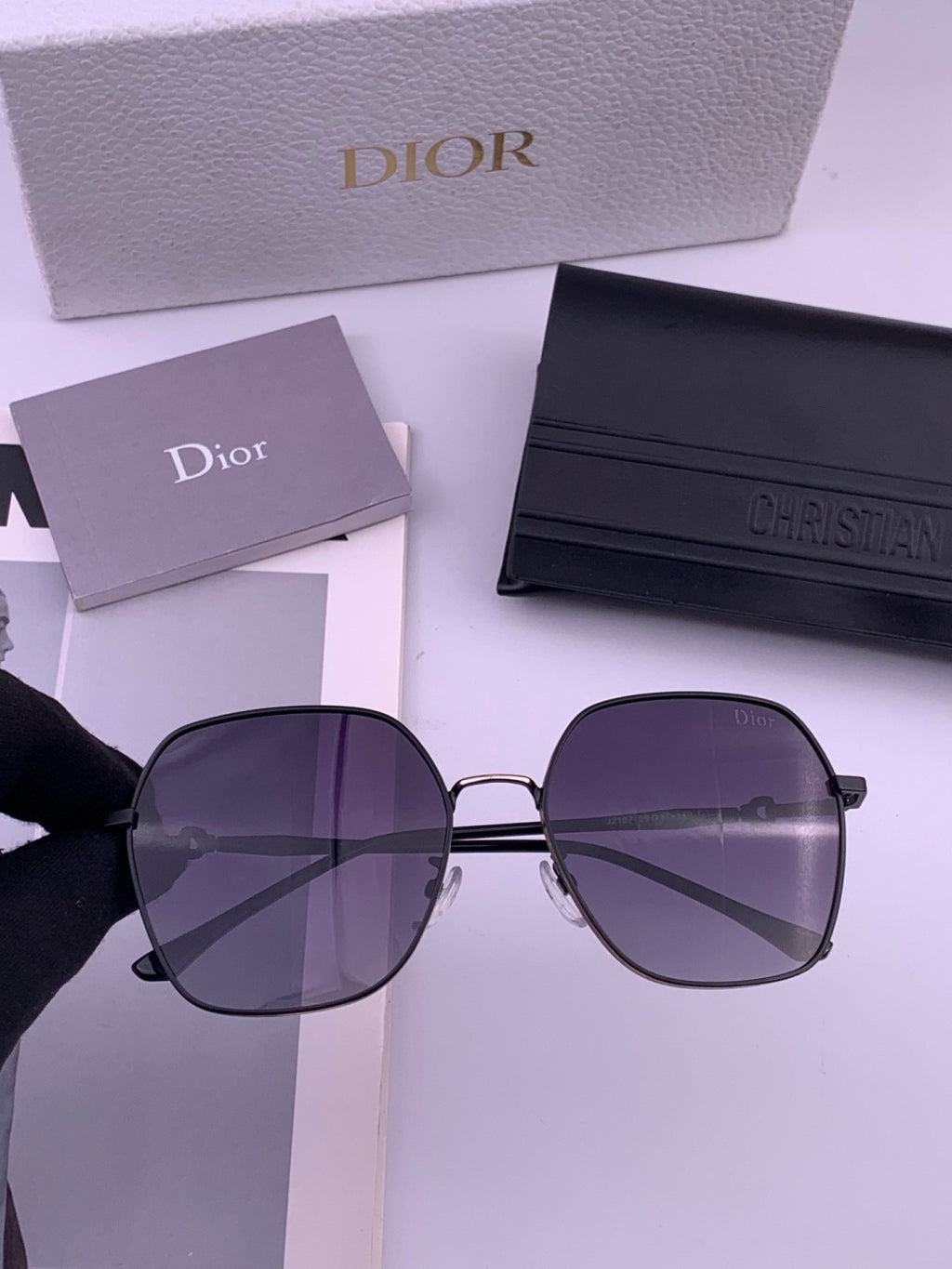 Dior CD7210 Square Gold Lens Sunglasses for Women - 415428