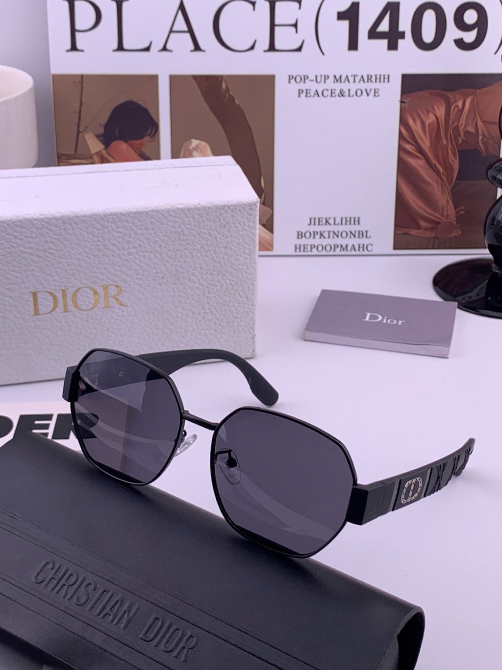 Dior CD9370 Round Black Lens Sunglasses for Women - 415430 - detail image 4