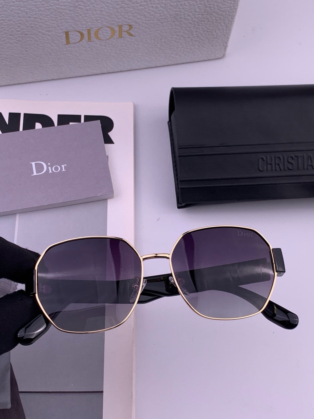 Dior CD9370 Round Black Lens Sunglasses for Women - 415430 - detail image 3
