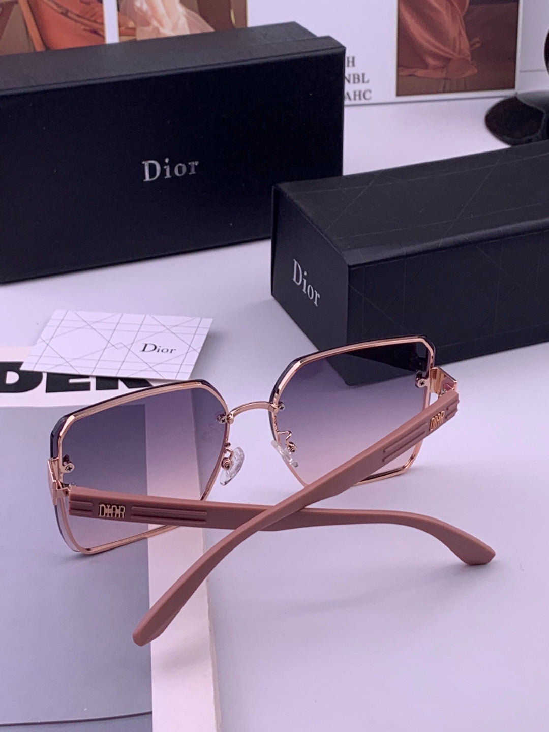 Dior CD0238 Polarized Square Red Lens Sunglasses for Women - 415452 - detail image 7