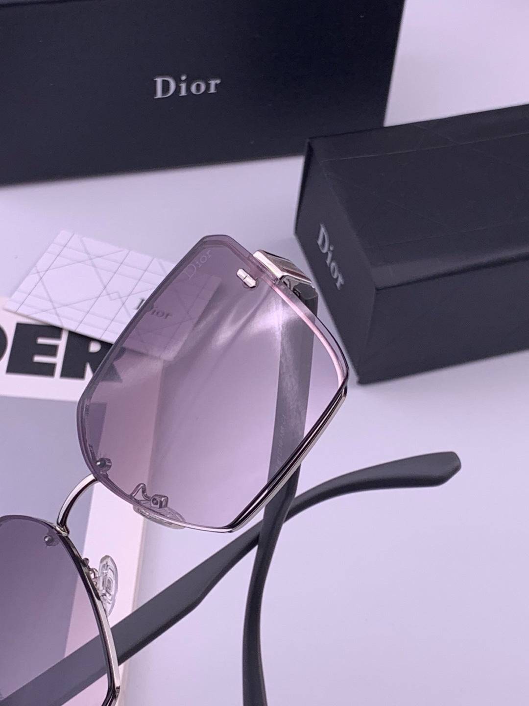 Dior CD0238 Polarized Square Gold Lens Sunglasses for Women - 415454 - detail image 5