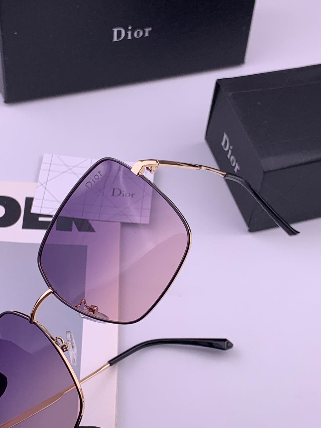 Dior D5813 Polarized Square Black Lens Sunglasses for Men & Women - 431841 - detail image 3