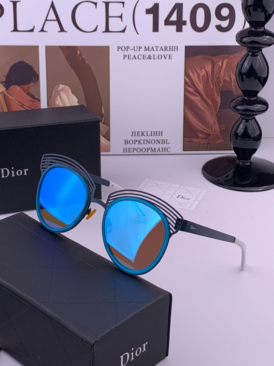 Dior CD11 Round Black Lens Sunglasses for Women - 431831