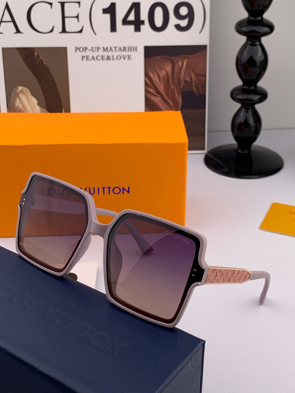 Louis Vuitton L1577 Polarized Square Gold Lens Sunglasses for Men & W - 431215
