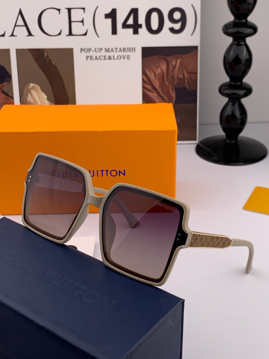 Louis Vuitton L1577 Polarized Square Gold Lens Sunglasses for Men & W - 431215 - detail image 2