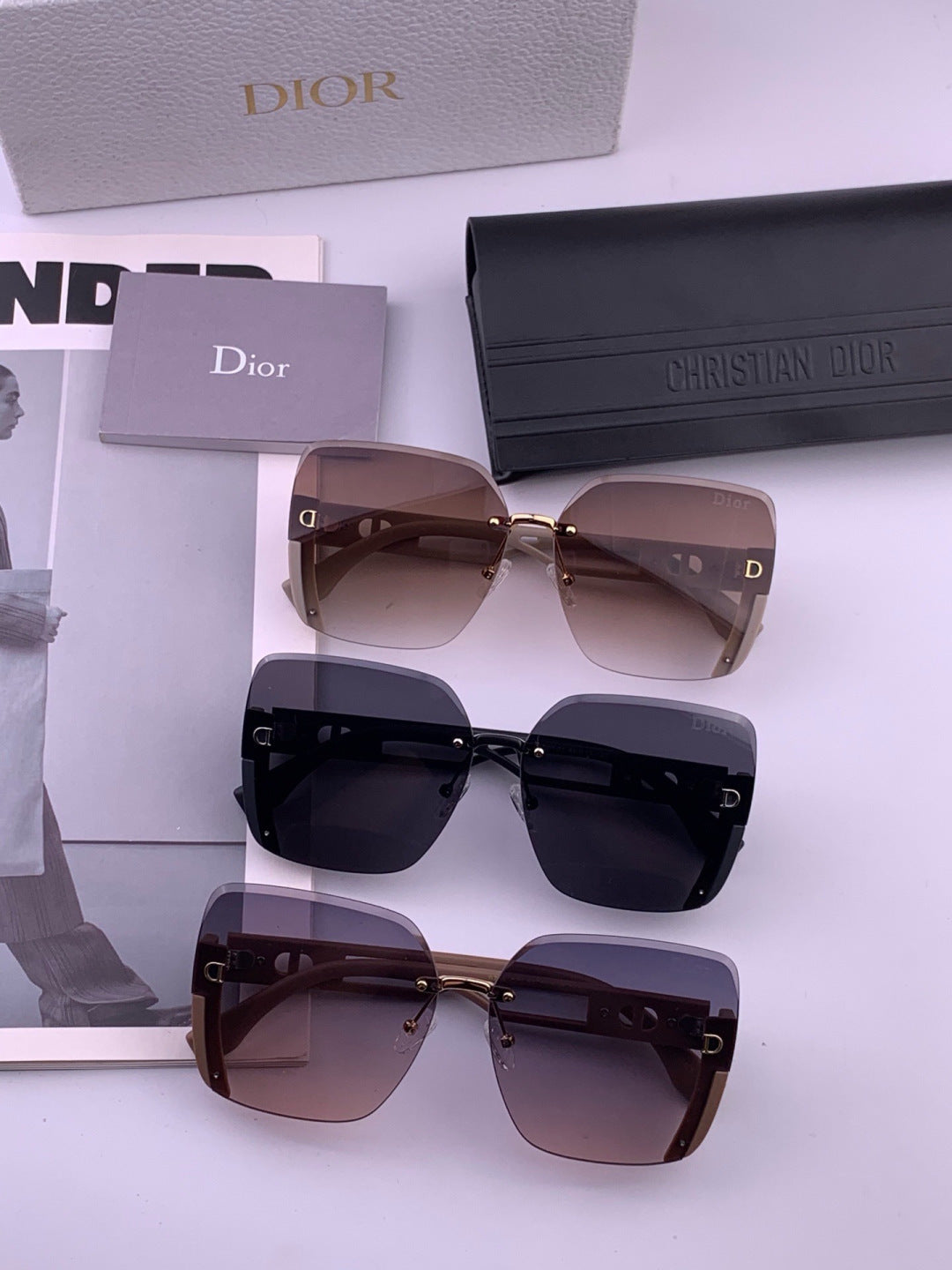 Dior CD6970 Square Gold Lens Sunglasses for Women - 431867 - detail image 7